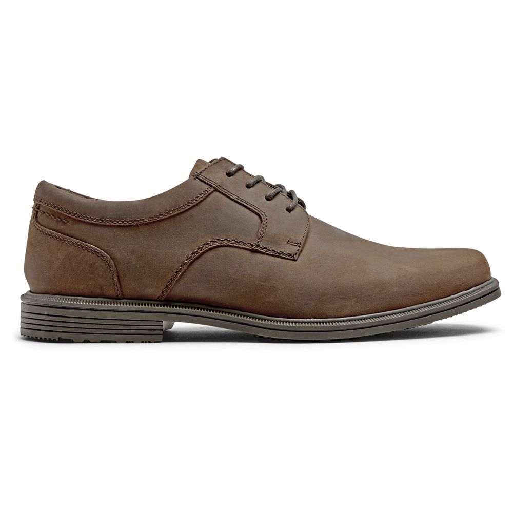 Sapatos Oxford Homem Rockport Taylor Waterproof Plain Toe Chocolate,Portugal WUXMV-6742